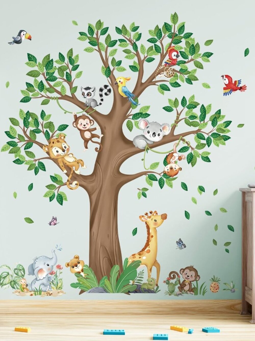 Jungle Animal Tree Giraffe Koala Wall Decals Stickers XL